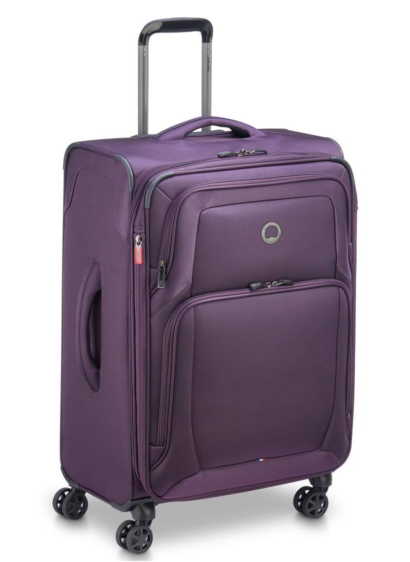 DELSEY Paris - Optimax Lite 68.5cm Softcase 4 Double Wheel Expandable Check-In Luggage Trolley Purple - Image 1