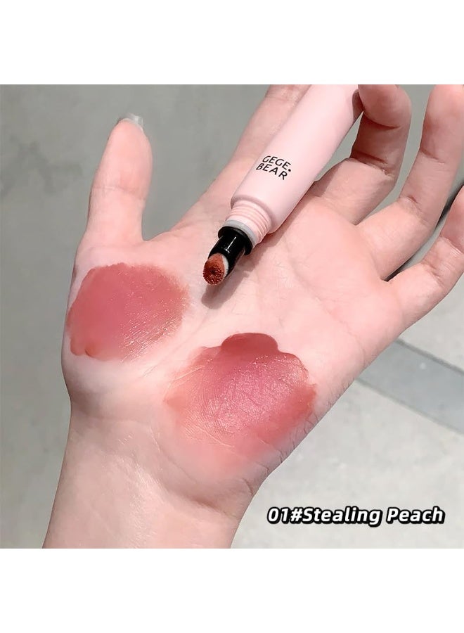 Gege Bear Dreamy Matte Lipstick | Water Mist Soft Velvet Texture | Lightweight Feel with Full Coverage | Long-Lasting Lip Color | Moisturizing with Plush Brush Applicator | Korean-Inspired Lipstick Shades for Women & Girls (01#Stealing Peach, 10g) - Image 4
