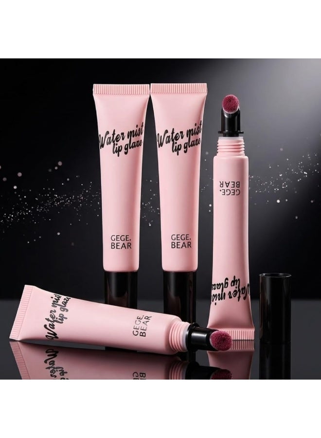 Gege Bear Dreamy Matte Lipstick | Water Mist Soft Velvet Texture | Lightweight Feel with Full Coverage | Long-Lasting Lip Color | Moisturizing with Plush Brush Applicator | Korean-Inspired Lipstick Shades for Women & Girls (01#Stealing Peach, 10g) - Image 1