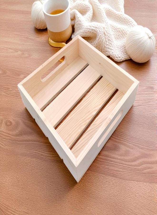 Kizzi Basket for Gift Hamper Pinewood Square Basket Tray 8x8x2.5 Diwali Wedding Gifting Decoration DIY Tray - Image 2
