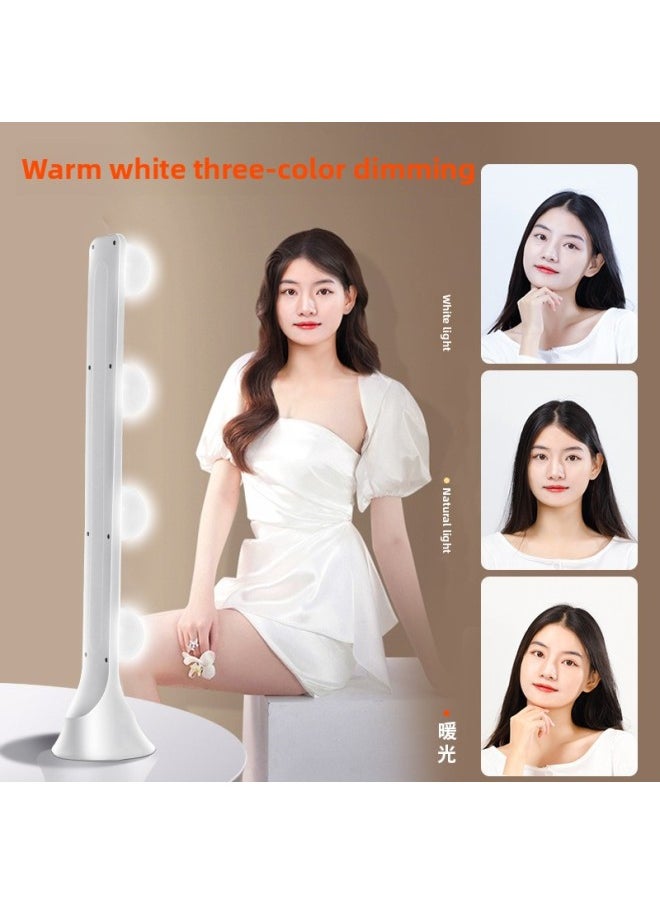 Desktop Double Row Live Light Four Row Light Internet Celebrity Mobile Live Room Fill Light LED Three Color Beauty Lighting Light-Specifications:Single Row 4 Bulbs [three-color Dimming]]