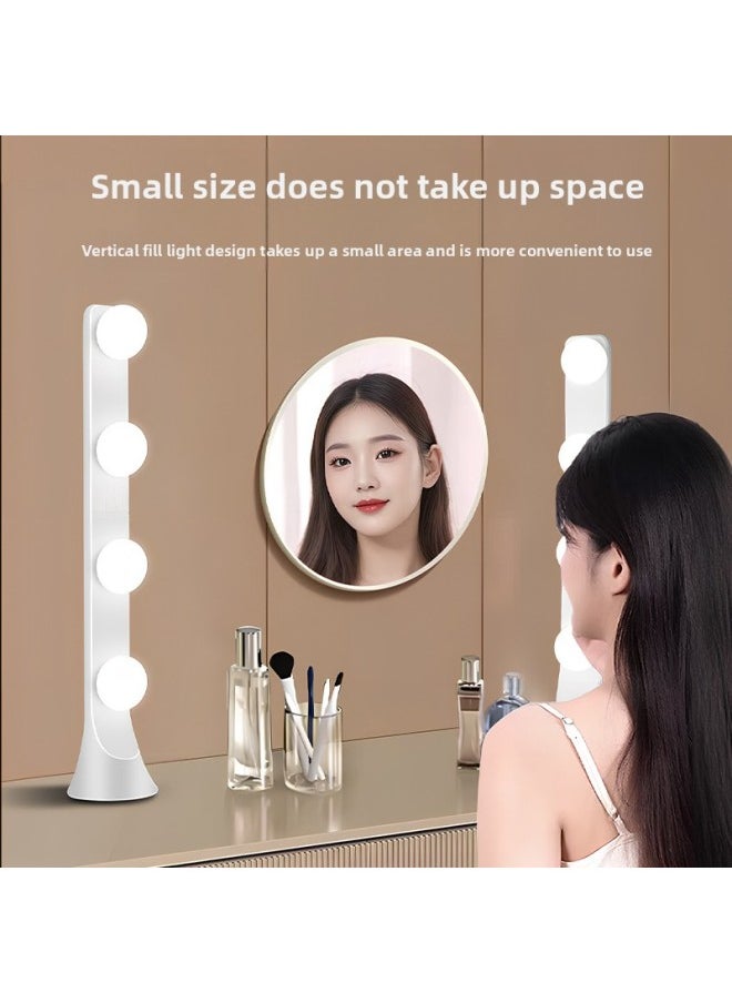Desktop Double Row Live Light Four Row Light Internet Celebrity Mobile Live Room Fill Light LED Three Color Beauty Lighting Light-Specifications:Single Row 4 Bulbs [three-color Dimming]]