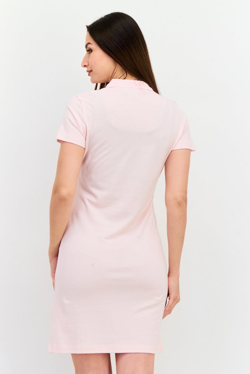 Lyle & Scott Women Embroidered Logo Polo Dress, Pink - Image 3