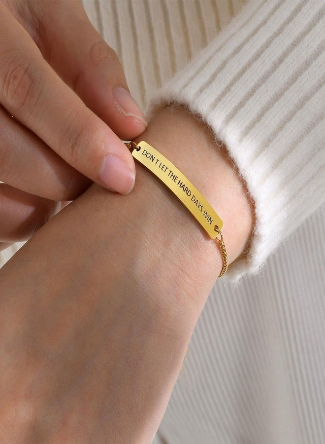 YANCHUN Don't Let the Hard Days Win Bracelet for Women Anxiety Relief Inspirational Gift Adjustable Braided String Bracelet with Encouragement Card Motivational Jewelry for Friends Stress Relief Gifts - Image 2