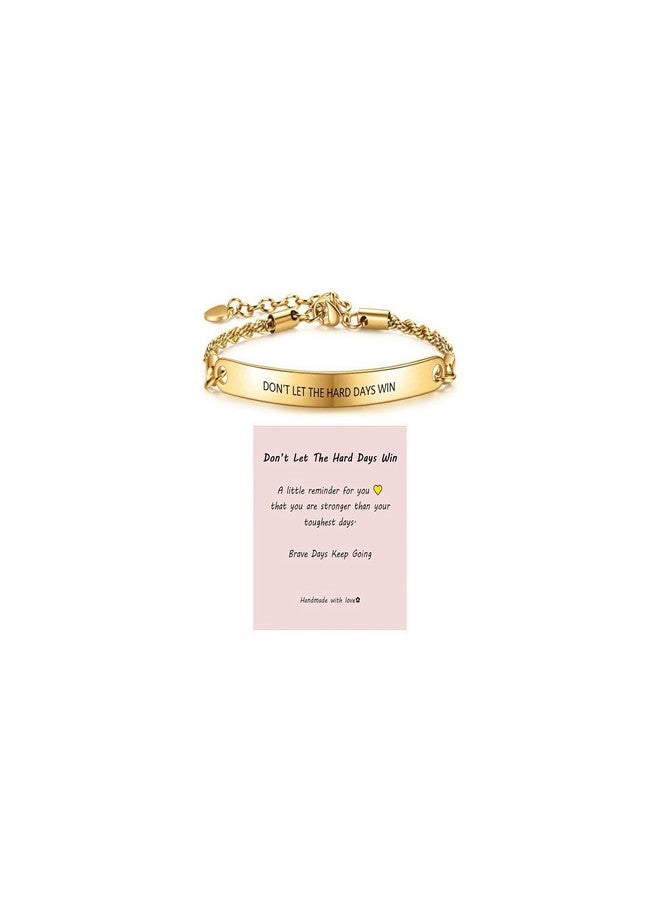 YANCHUN Don't Let the Hard Days Win Bracelet for Women Anxiety Relief Inspirational Gift Adjustable Braided String Bracelet with Encouragement Card Motivational Jewelry for Friends Stress Relief Gifts - Image 1
