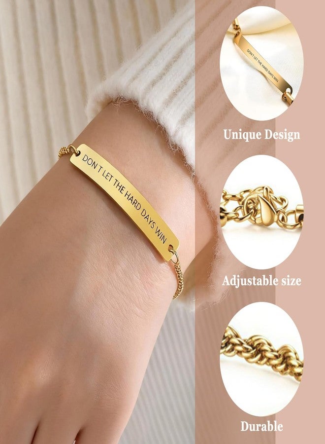 YANCHUN Don't Let the Hard Days Win Bracelet for Women Anxiety Relief Inspirational Gift Adjustable Braided String Bracelet with Encouragement Card Motivational Jewelry for Friends Stress Relief Gifts - Image 4