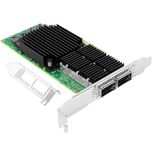Vogzone 100GbE NIC Card for Mellanox MCX556A-EDAT, PCIe 4.0 x16 100Gb Ethernet NIC with Mellanox ConnectX-5 VPI Chipset, Dual QSFP28 EDR IB Network Card Support RDMA - Image 1