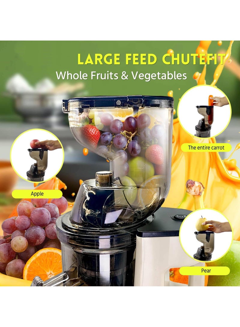 جورفنت عصارات الضغط البارد - سهلة التنظيف، تقنية الضغط البارد البطيء، إنتاجية عالية، متعددة الوظائف للاستخدام المنزلي والتجاري، فتحة تغذية واسعة، فصل اللب، تشغيل هادئ للمحرك - Image 5