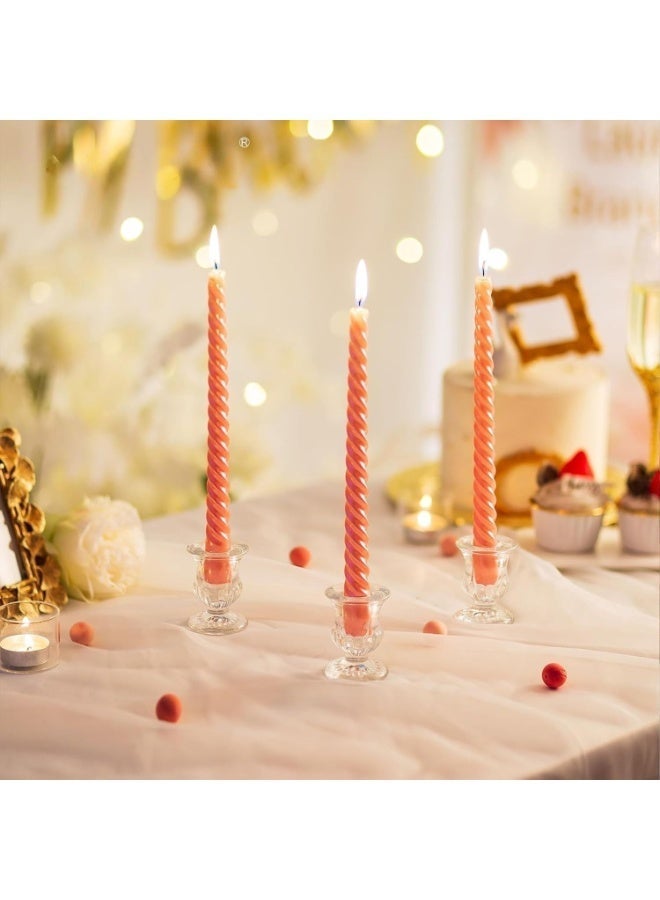 هوم زون 12 قطع من حوامل الشموع الزجاجية الشفافة المستدقة 2.5 انش، عصا شموع بارتفاع 2.5 انش لقطع الزينة المركزية للزفاف، لوازم الحفلات - Image 3