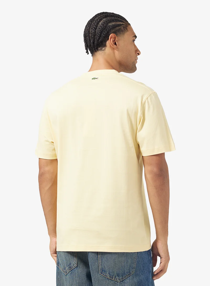 LACOSTE Signature Print Crew Neck T-Shirt