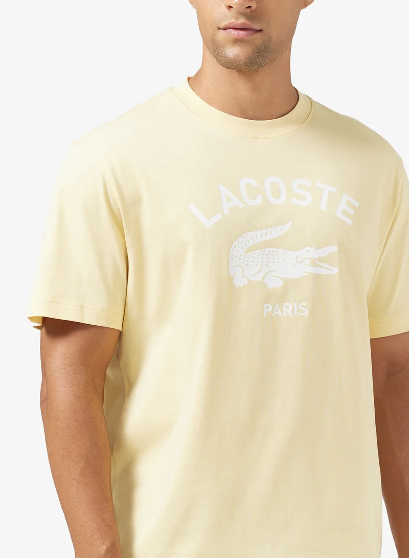 LACOSTE Signature Print Crew Neck T-Shirt