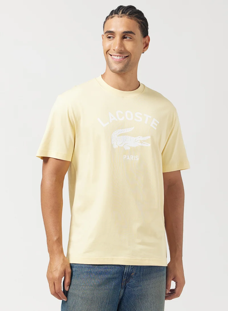 LACOSTE Signature Print Crew Neck T-Shirt