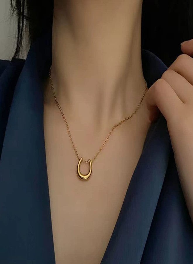 Jude Jewelers Stainless Steel Horse Shoe Style U Shaped Collar Statement Necklace (Gold) - Image 3