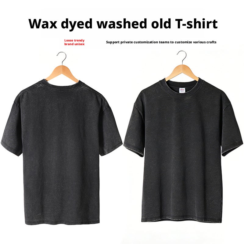 300g Heavyweight Washed T-Shirt Men's Oversized Streetwear - Image 4