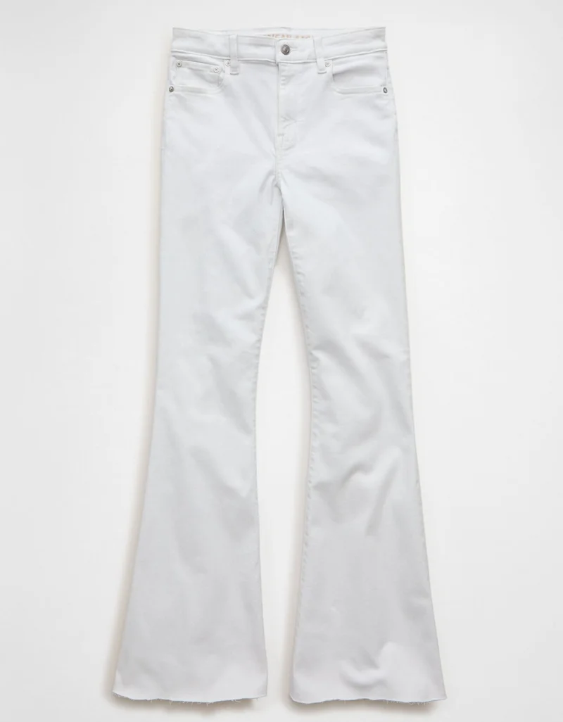 امريكان ايجل جينز بخصر عالي مع حافة واسعة من نسيج نكست ليفل