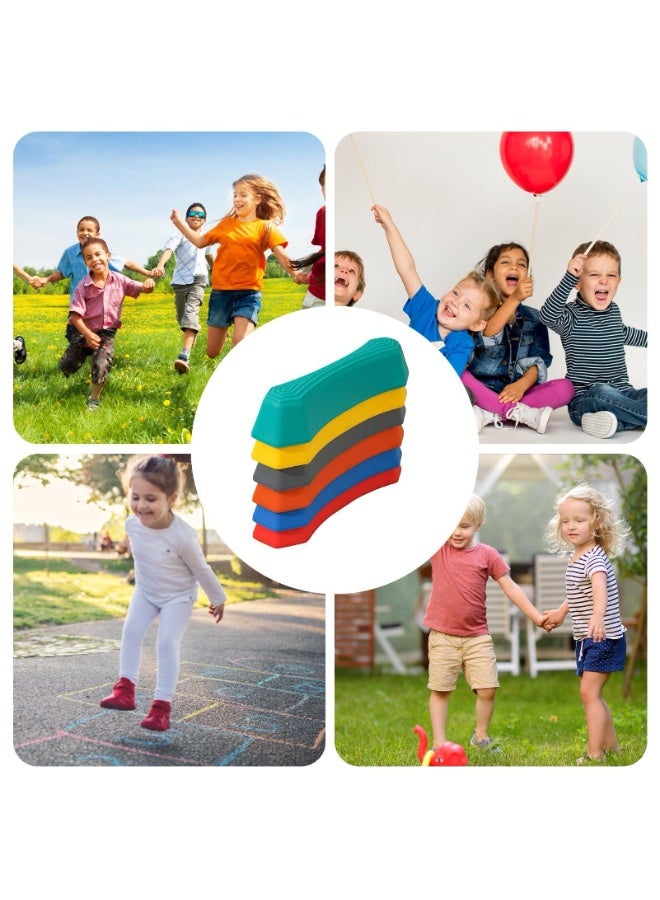 والالا أحجار مشي للأطفال | 6 أحجار موازنة بألوان قوس قزح | مسار حواجز حسية | عارضة توازن للأطفال | أحجار مشي بأسطح مانعة للانزلاق وسجادات سفلية | تُحسّن التنسيق الحركي - Image 3