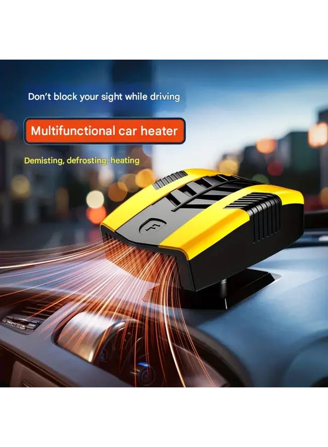Yellow Black 12V Mini Car Heater Defogger Fast Heating Dual Mode Portable Defrost Tool - Image 5