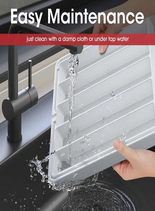 AUJEN Silverware Organizer - Expandable Kitchen Drawer Organizer, Utensil Organizer, Cutlery Drawer Organizer for Knives and Forks, Multipurpose Kitchen and Storage Organizers, Large, White - Image 5
