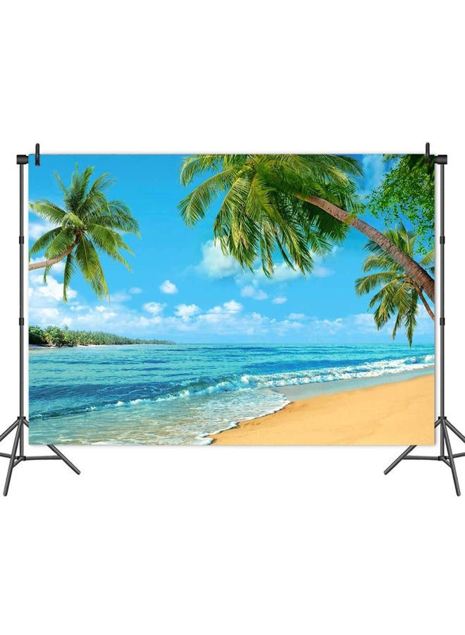 Qian خلفيات تصوير شجرة النخيل الاستوائية الصيفية هاواي أو الشاطئ 7X5FT سماء زرقاء وشمس حفلة لواء خلفية تصوير زفاف عروس دش حفلة عيد ميلاد لافتات لوازم Props فينيل - Image 4