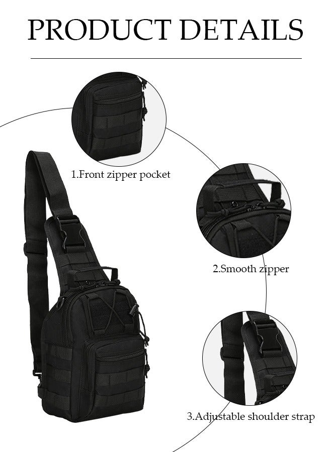 Loquat Tactical Backpack, Waterproof Military Cross-body Sling Shoulder Backpack Chest Bag for Men Outdoor, Traveling, Trekking, Camping, Every Day Carry  - Image 5