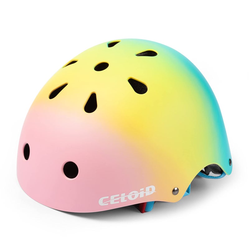CELOID Kids Bike Helmet,Toddler Skateboard Helmets for Ages 5-8-9 Years Boys Girlsï¼ŒAdjustable Multi-Sport Bicycle Skateboarding Football Roller Skating Scooter Balance Bike Helmet,Pink Blue - Image 3