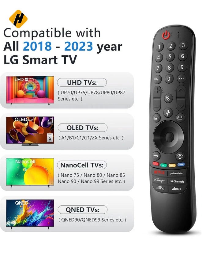HuHa - Replacement Magic Remote Control MR23 for LG TV Compatible with All LG TVs with Voice Function Smart OLED QNED UHD 4K 8K with battery - Image 1