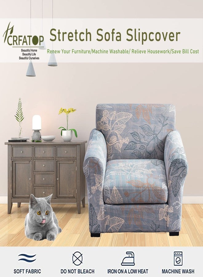 CRFATOP 2 Piece Soft Chair Covers for Dogs Stretch Armchair Cover Slipcovers for 1 Seater Chair Slip Cover Washable Sofa Furniture Covers with 1 Individual Cushion Covers,(Small,06) - Image 2