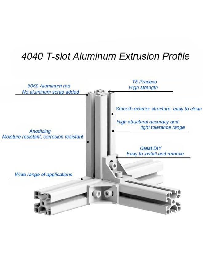 IXGNIJ 4PCS T Slot 4040 Aluminum Extrusion Profile 23.6'',European Standard Anodized Linear Rail for 3D Printer Parts and CNC DIY 600mm Black(23.6inch) - Image 5