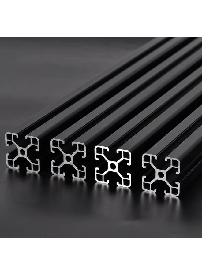 IXGNIJ 4PCS T Slot 4040 Aluminum Extrusion Profile 23.6'',European Standard Anodized Linear Rail for 3D Printer Parts and CNC DIY 600mm Black(23.6inch) - Image 4