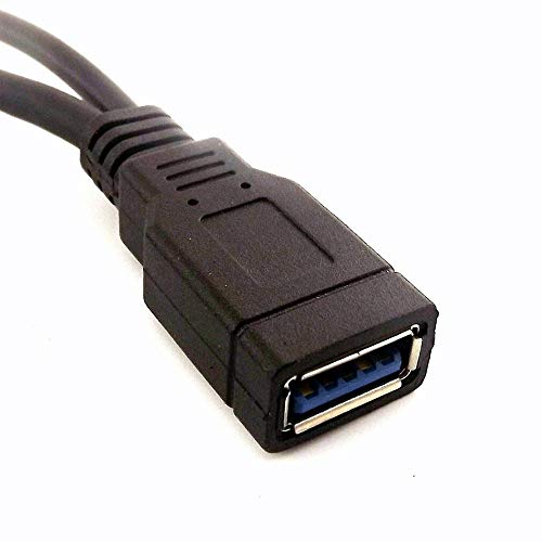 ANRANK USB 3.0 Female to Dual USB Male Extra Power Data Extension Cord Adapter Splitter Y-Cable Black - Image 5