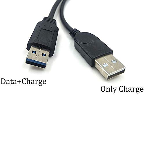 ANRANK USB 3.0 Female to Dual USB Male Extra Power Data Extension Cord Adapter Splitter Y-Cable Black - Image 4