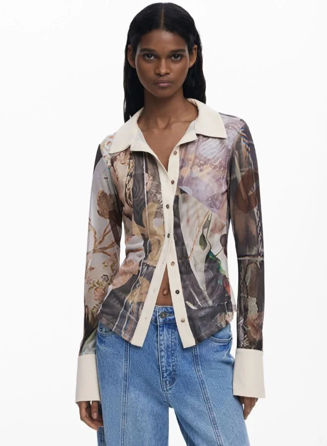 ديسيجوال تي شيرت بسوار من الشيفون