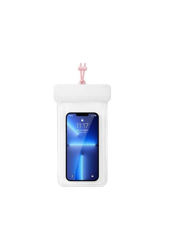 Waterproof Phone Bag Touch 7 Inch Universal Phone Pouch IPX8 Waterproof Phone Case for Swimming with Lanyard Around Neck or Hand (white). - Image 1