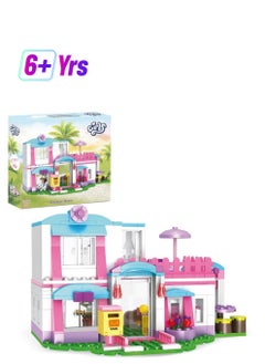 Dream Girls Friends House Building Sets Beach House For Girls 319 Pcs Seaside Villa With Swing Sun Lounger Building Kit Play Set Toys For Kids Aged 6-12