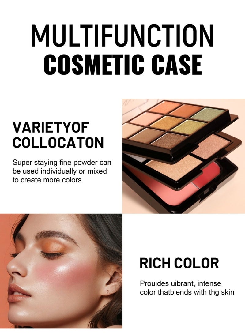 Huitich 3-Layer Eyeshadow, Blush & Highlight Palette Shade #02 - Image 3