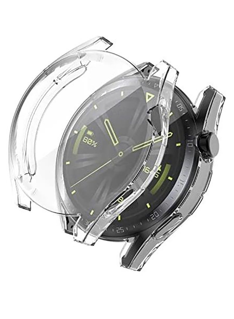 غطاء كوفر حماية سيليكون لحماية ساعة هواوي جي تي 3 بمقاس 42 مم - شفاف Huawei GT3 42mm - Image 2