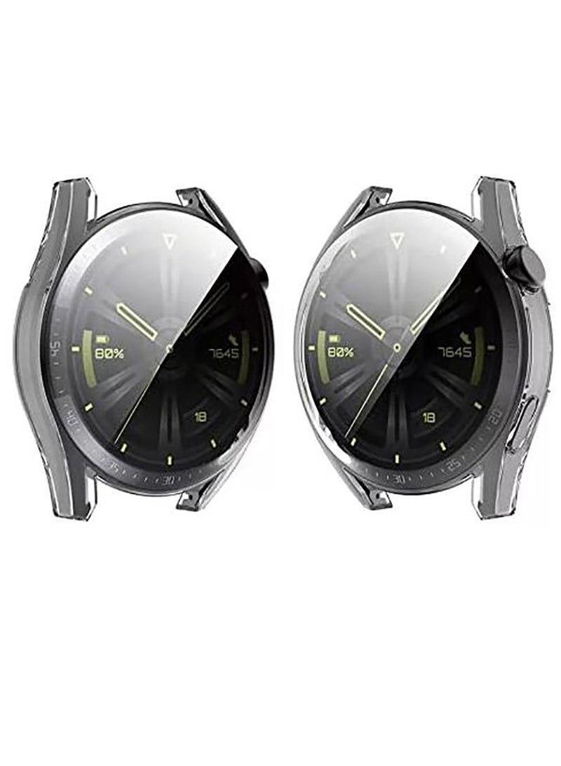 غطاء كوفر حماية سيليكون لحماية ساعة هواوي جي تي 3 بمقاس 42 مم - شفاف Huawei GT3 42mm - Image 3