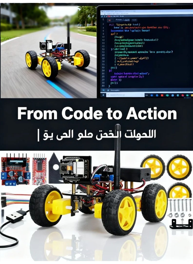 robotgcc Wi-Fi Vision Robot Car | Browser Control + Target Tracking + PID Speed Control | Expandable Sensors/Servos/Storage | Unified Platform for Coding & IoT Labs - Image 4