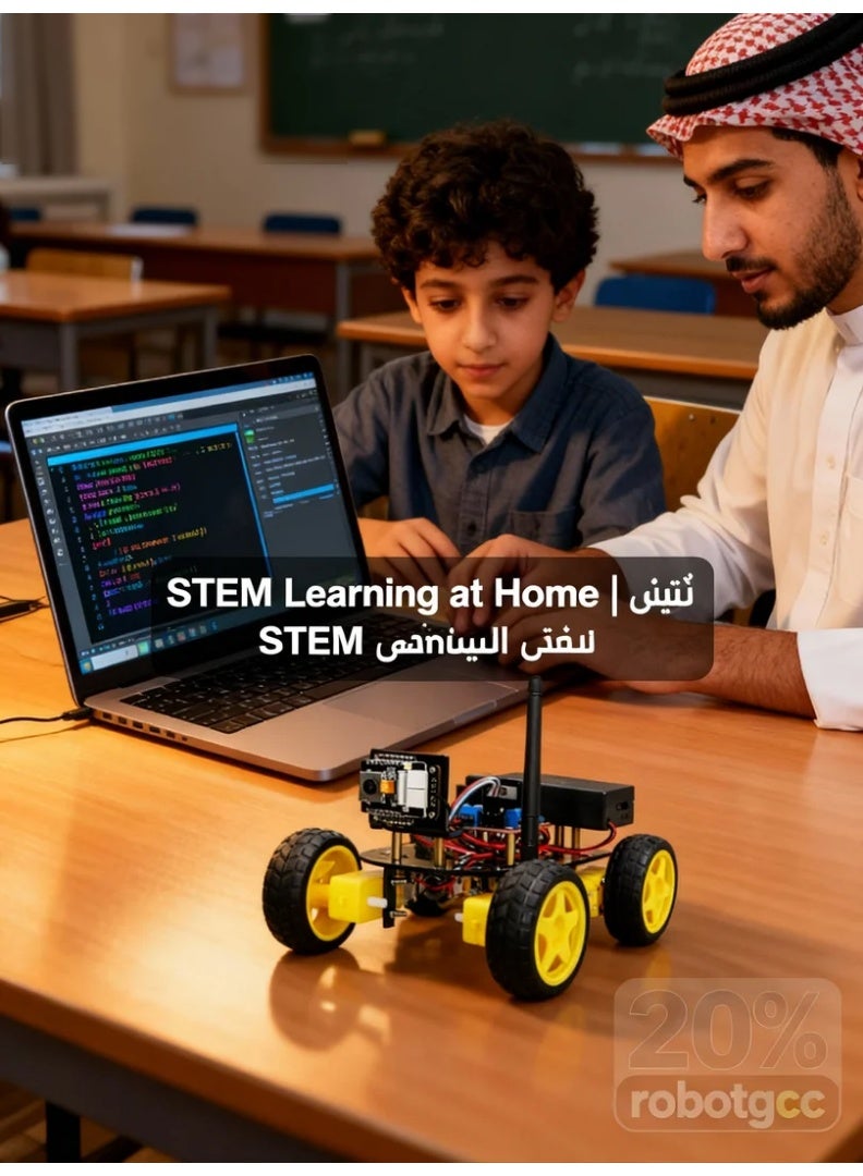 robotgcc Wi-Fi Vision Robot Car | Browser Control + Target Tracking + PID Speed Control | Expandable Sensors/Servos/Storage | Unified Platform for Coding & IoT Labs - Image 3