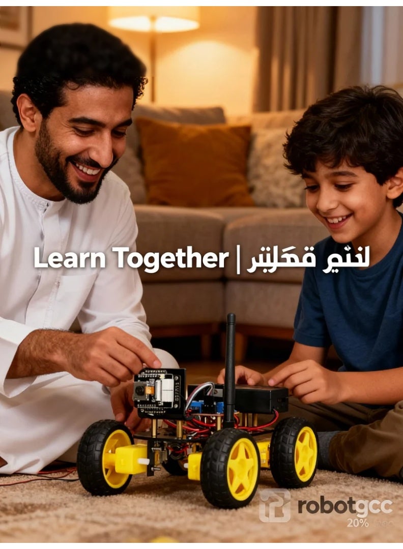 Wi-Fi Vision Robot Car | Browser Control + Target Tracking + PID Speed Control | Expandable Sensors/Servos/Storage | Unified Platform for Coding & IoT Labs