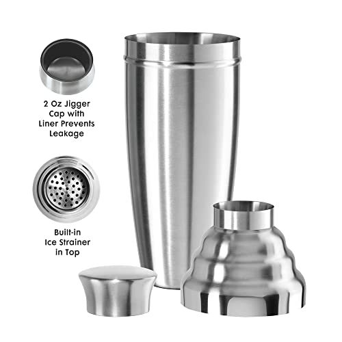 Oggi Jumbo Cocktail Shaker 60 oz - Stainless Steel Construction, Built in Strainer - Ideal Large Cocktail Shaker for Parties, Mixes 12 Martinis - Image 5
