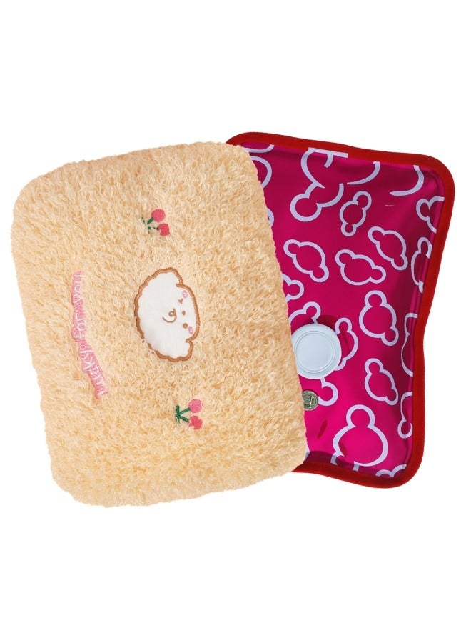 Breeze & Ripplez Breeze & Ripplez™ Set of 1Pc Electric Hot Water Bag Red Color and 1 Pc Hand Warmer Thick Soft Cover Beige Color Dual Comfort - Image 1
