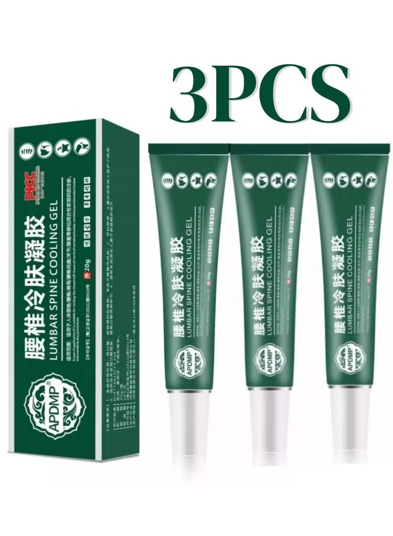 APDMP 3-Pack 20g Natural Herbal Lumbar Cold Gel | Fast-Cooling Relief for Cervical, Knee  Disc Pain | Joint Discomfort Soothing Formula - Image 1