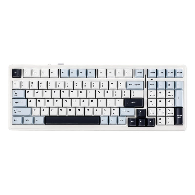 EPOMAKER x AULA F99 Wireless Mechanical Keyboard, Hot Swappable Gasket Custom Gaming Keyboard with Five-Layer Padding, Bluetooth/2.4GHz/USB-C, 8000mAh Battery (Blue White, Reaper Switch) - Image 1