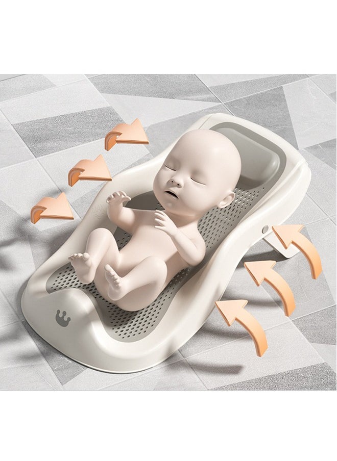 TodyJeyHo Baby Bath Support, Foldable Infant Bathtub for Newborn Babies 0-6 Months, Soft Sink Baby Bath Tub (Grey)  - Image 3