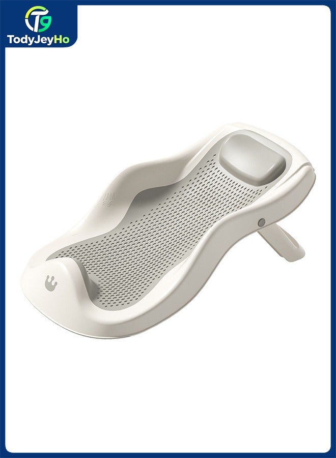 TodyJeyHo Baby Bath Support, Foldable Infant Bathtub for Newborn Babies 0-6 Months, Soft Sink Baby Bath Tub (Grey) - Image 1