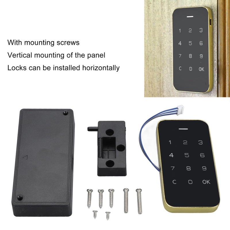 Digital Electronic Coded Lock Touch Screen Keyless Keypad for Cabinet Mailbox Drawer Black - Image 5
