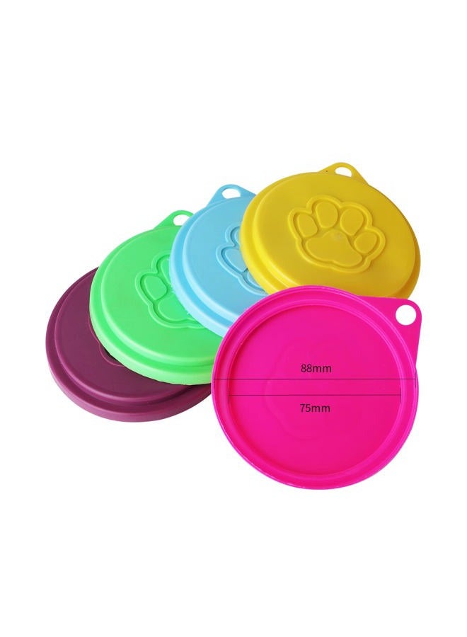 JIAKAI 5 PCS Pet Dog Cat Food Can Cover Pet self-Sealing，Reusable pet Food lids, Environmentally Friendly（Color Random） - Image 2