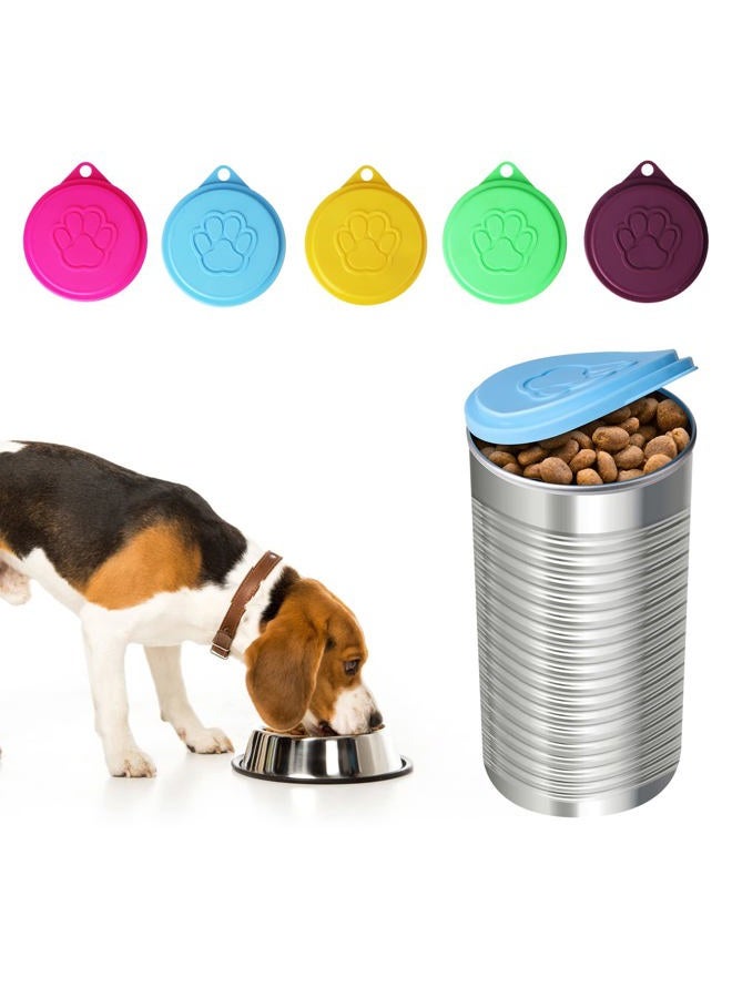 JIAKAI 5 PCS Pet Dog Cat Food Can Cover Pet self-Sealing，Reusable pet Food lids, Environmentally Friendly（Color Random） - Image 4