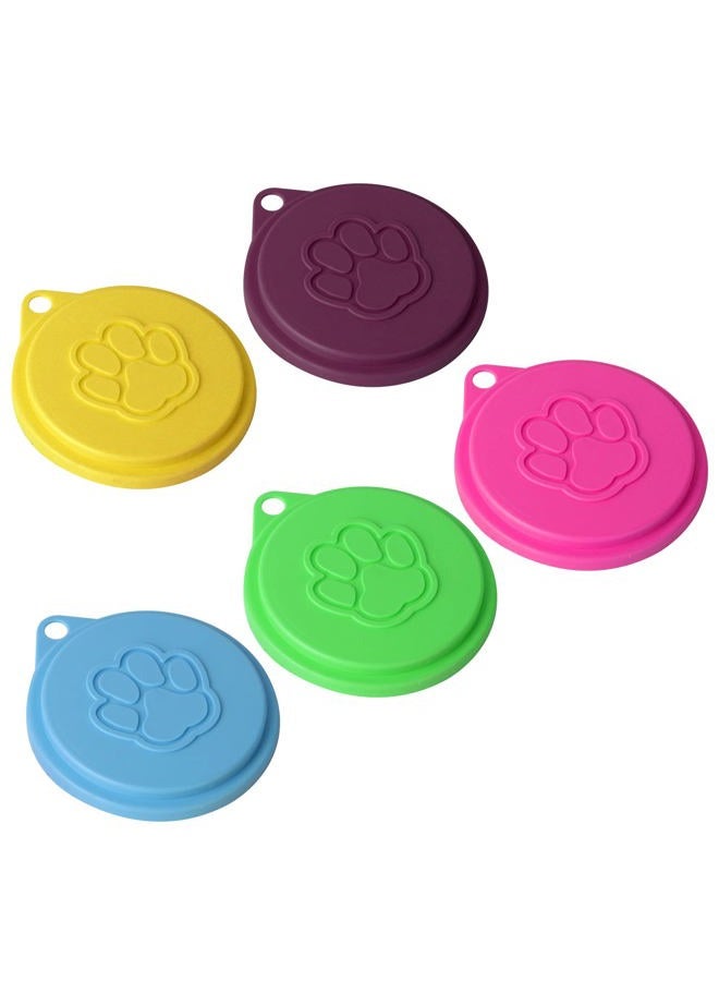 JIAKAI 5 PCS Pet Dog Cat Food Can Cover Pet self-Sealing，Reusable pet Food lids, Environmentally Friendly（Color Random） - Image 1